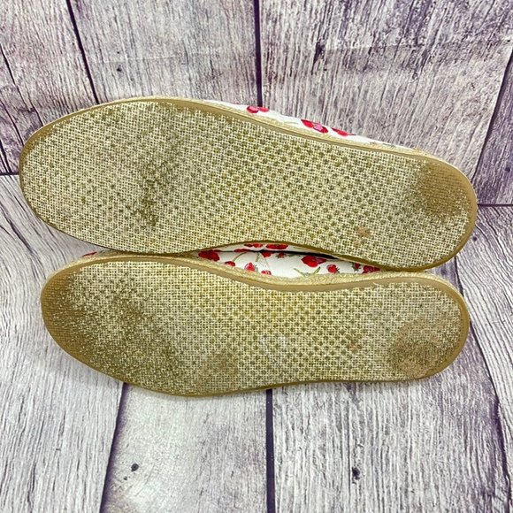 TOMS Espadrilles Red Pansy Floral Print Women's Size 7.5 Slip On Open Toe Sandal - Picture 12 of 12